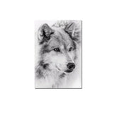 TPFLiving Poster Leinwand / Wolf Portrait in schwarz und weiß / Motiv in verschiedenen Größen - OHNE Rahmen - Modell FB847